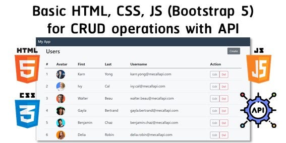 CRUD with HTML, CSS, JS and our API