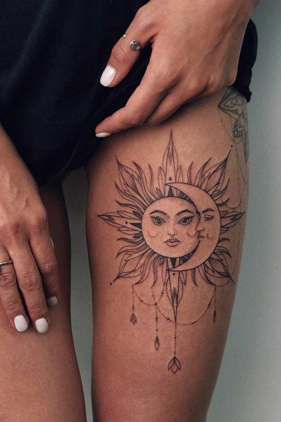 Unique Thigh Tattoos