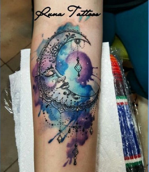 What You Should Wear To Moon Tattoo Color Moon Tattoo Color By Khatarine Medium