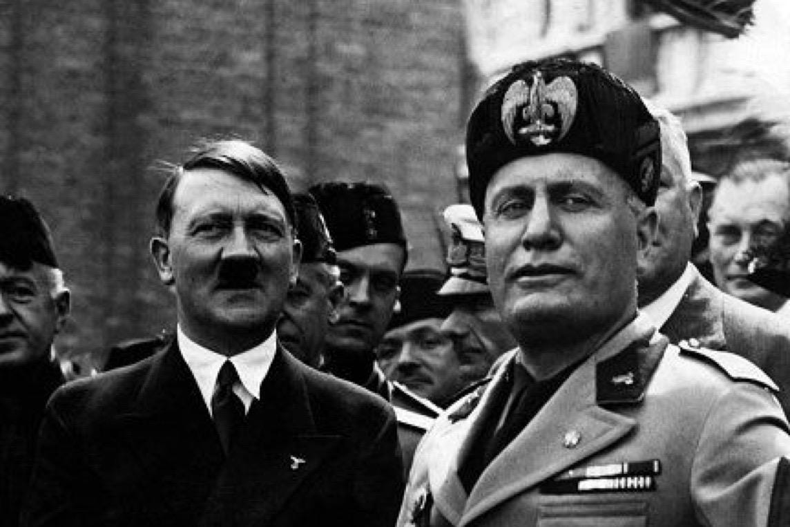 Hanging Out at the Gas Station. Mussolini and his pals exit stage left | by Kathy Copeland Padden | Short History | Medium