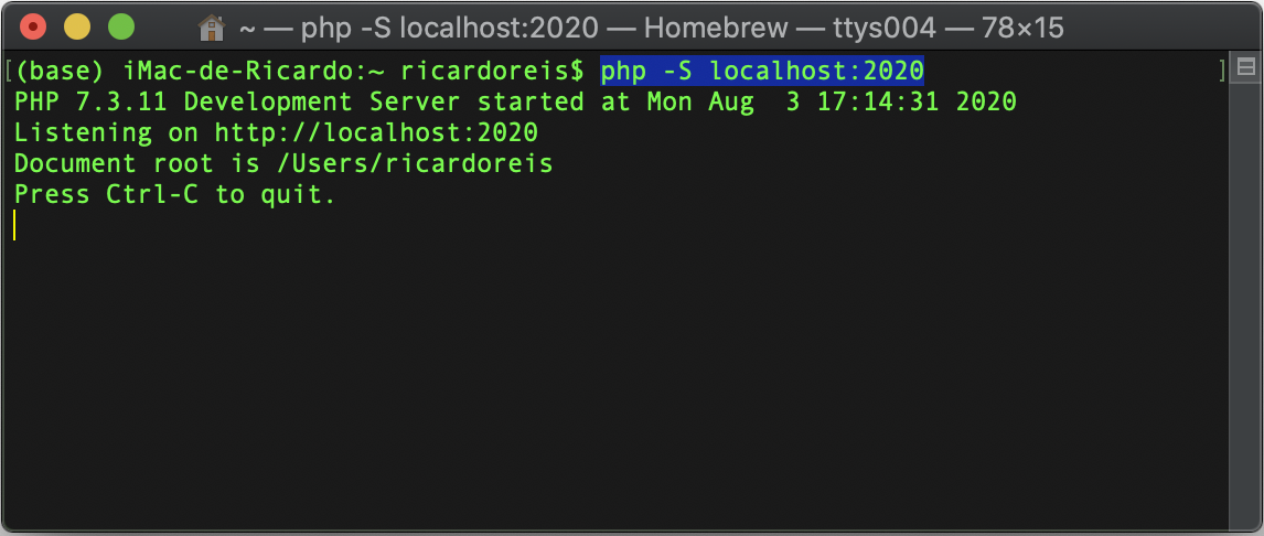 2 passos para criar um servidor PHP no terminal de comando - Ricardo ...