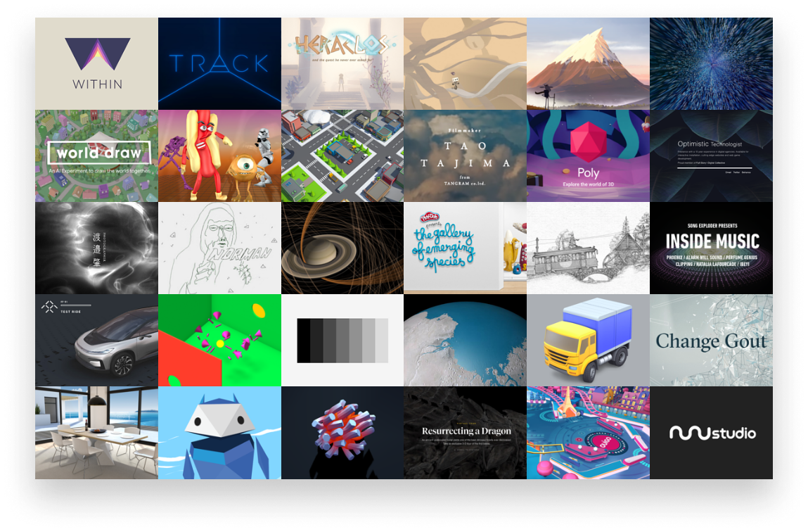 examples on the official three.js library home page