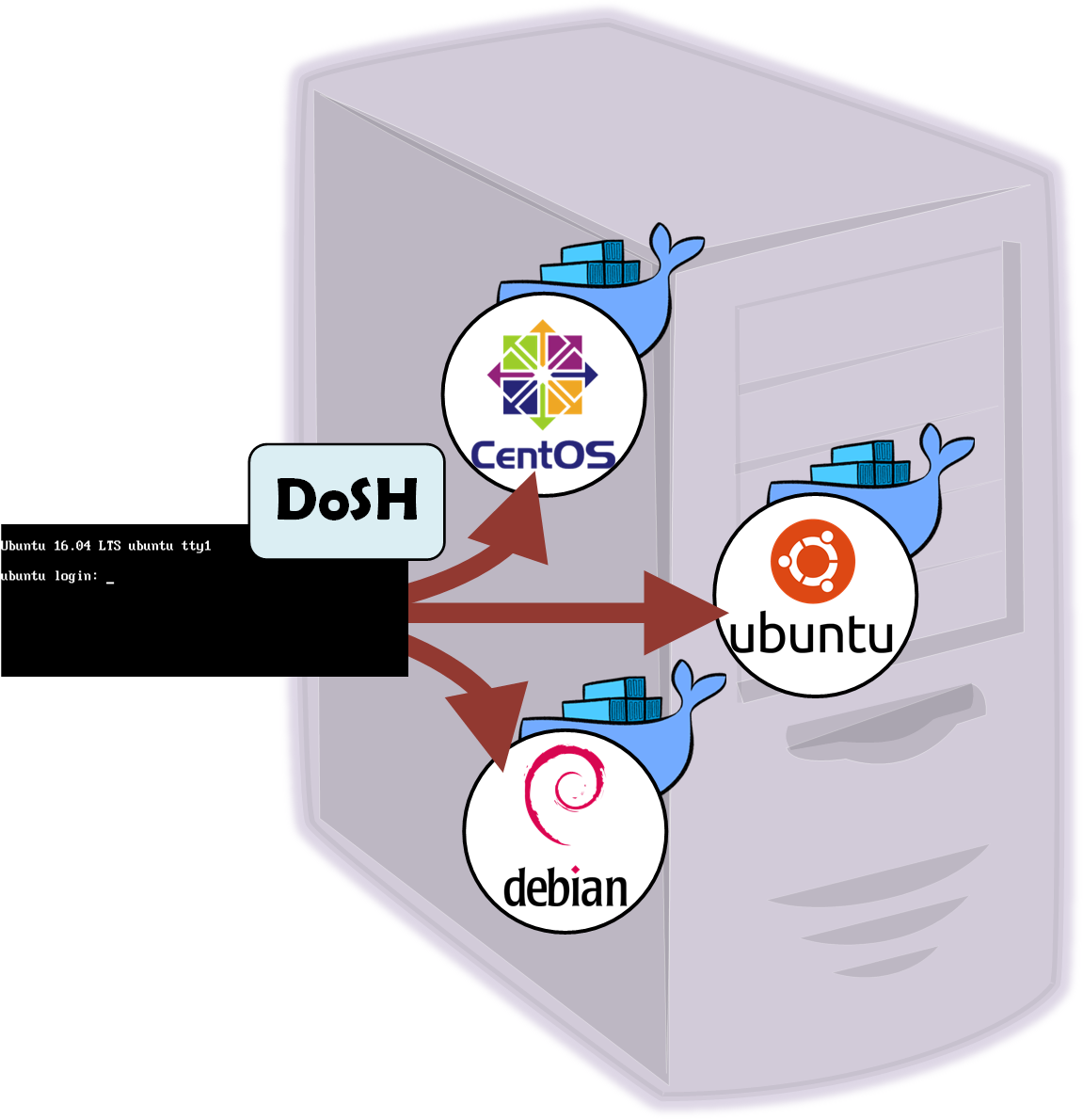 Secure and customizable shells for servers using Docker by Carlos A