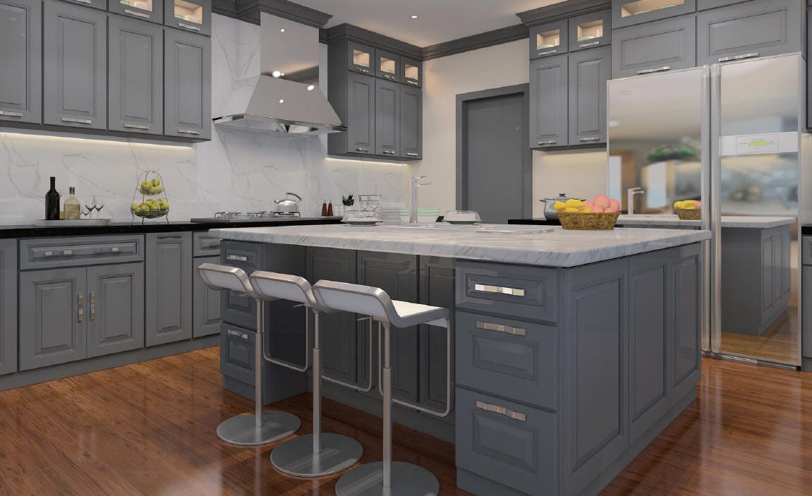 Gray Shaker Kitchen One Of The Most Popular Trends In By Four Less Cabinets Medium