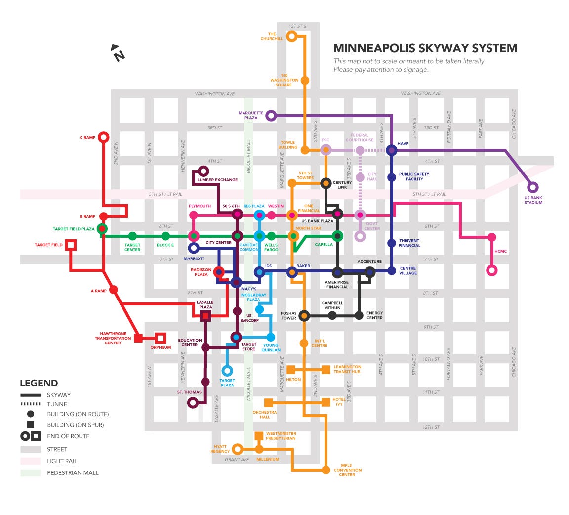 Downtown Minneapolis Skyway Map Make The Skyway Map Great For The First Time. Part 2 Of The Minneapolis  Skyway Redesign Project. | By Brandon Hundt | Medium
