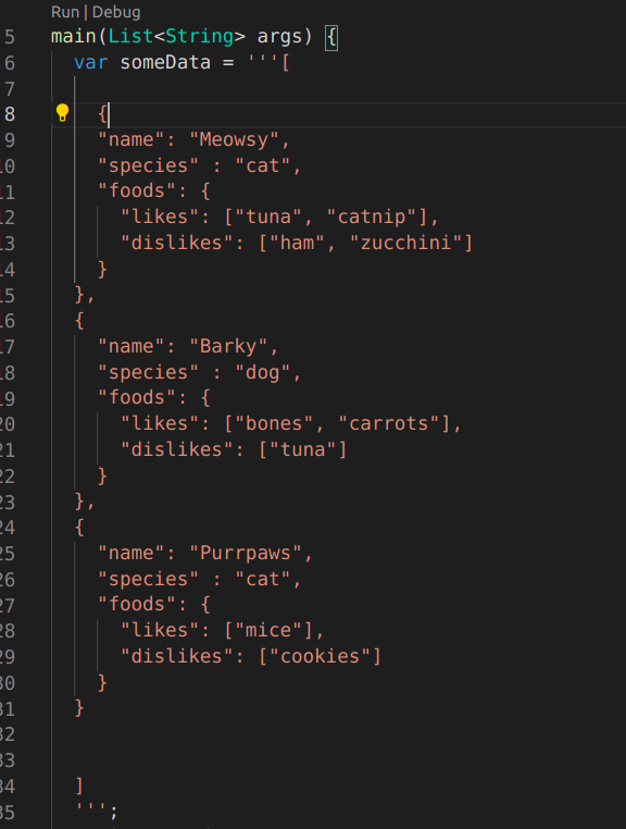 Dart dasturlash tilida Class lar va JSON ma’lumotlarni MAP yoki LIST