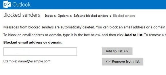 how to block emails hotmail