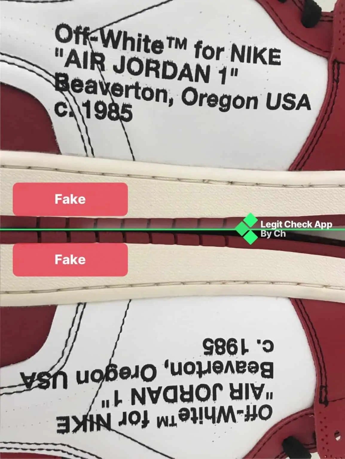 how to spot fake off white jordan 1 chicago