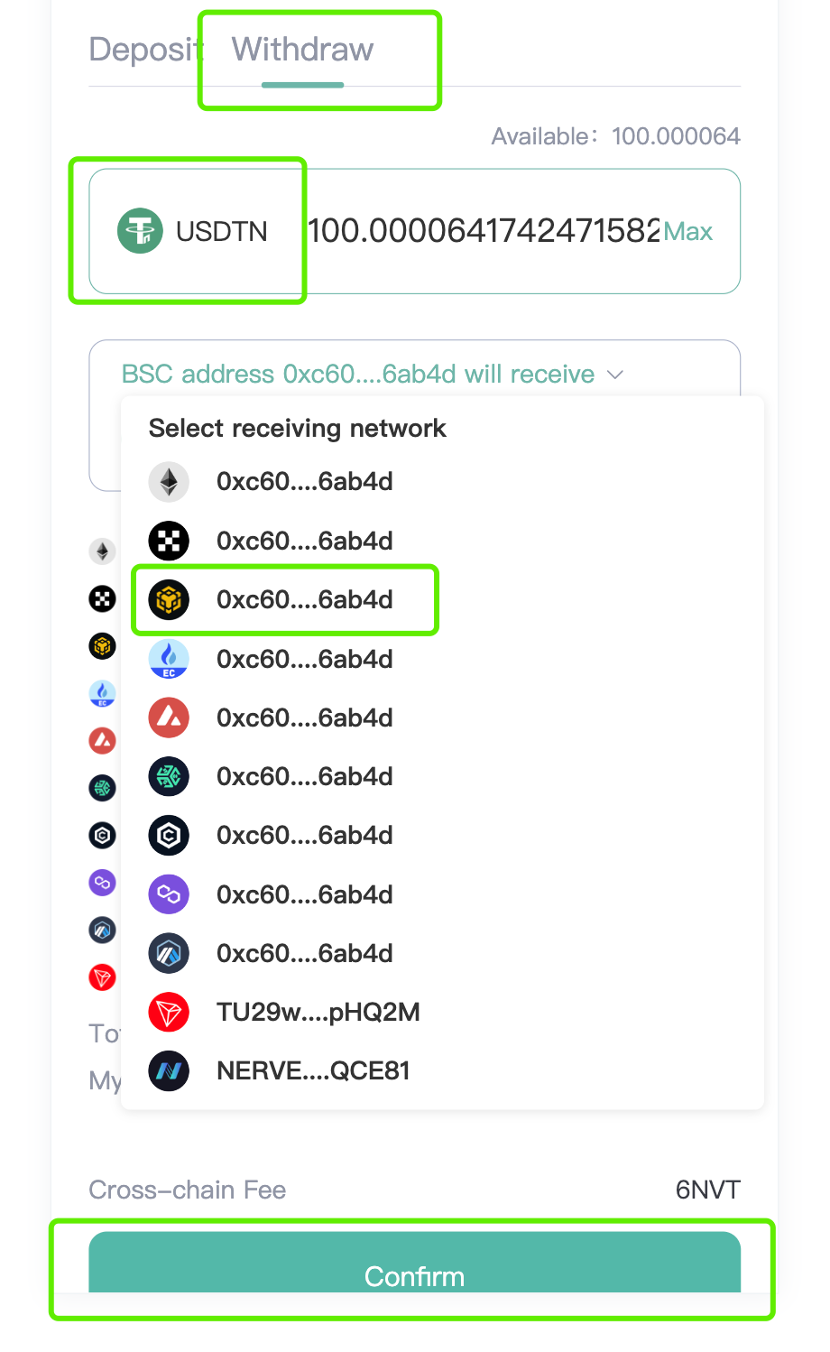 1*F0tlZ7H-FmjhCMXAuKVeoQ Como fazer swap de USDT de várias blockchains para a rede NULS