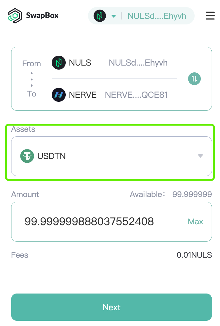 1*ggDAIN7RdwLWXeYJux2JUw Como fazer swap de USDT de várias blockchains para a rede NULS