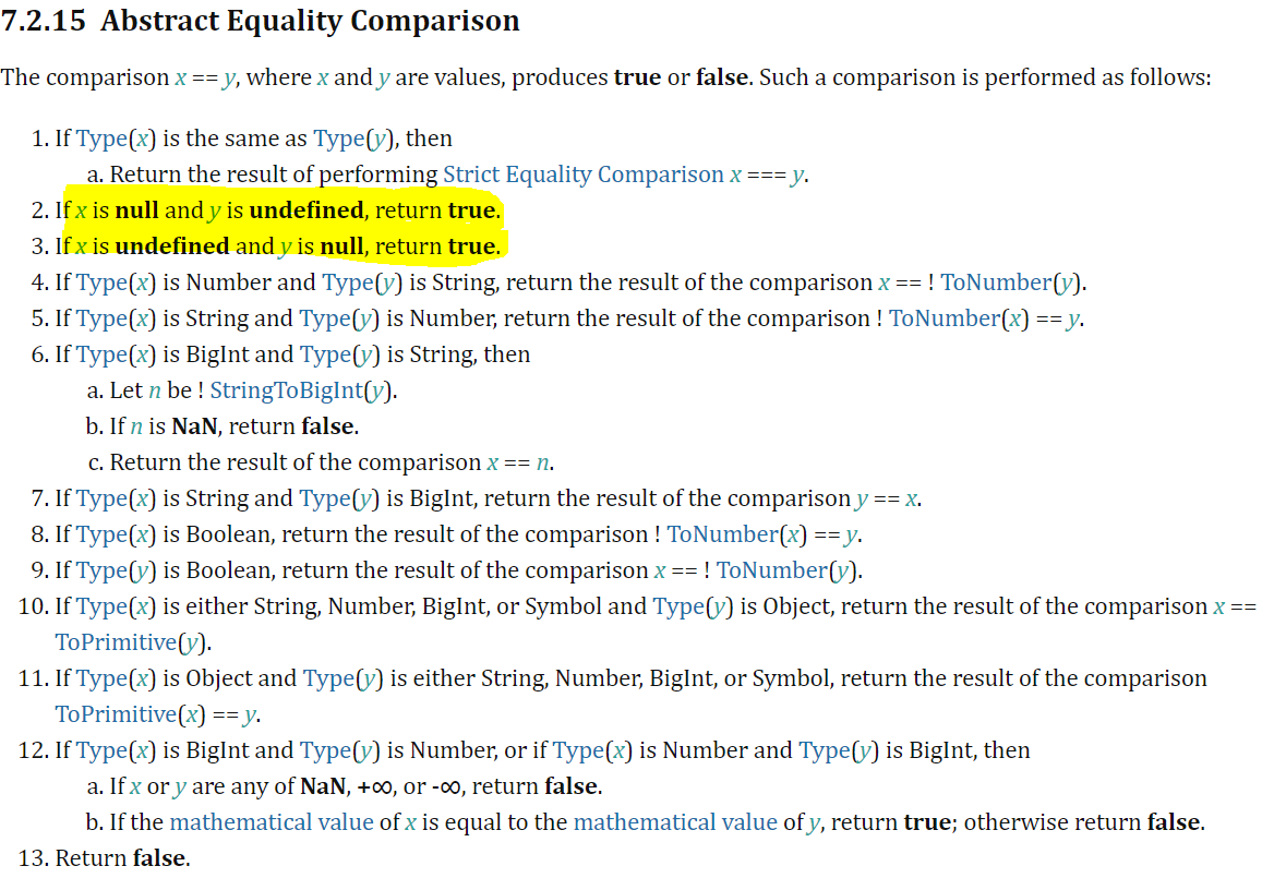 Abstract Equality Comparison in JavaScript