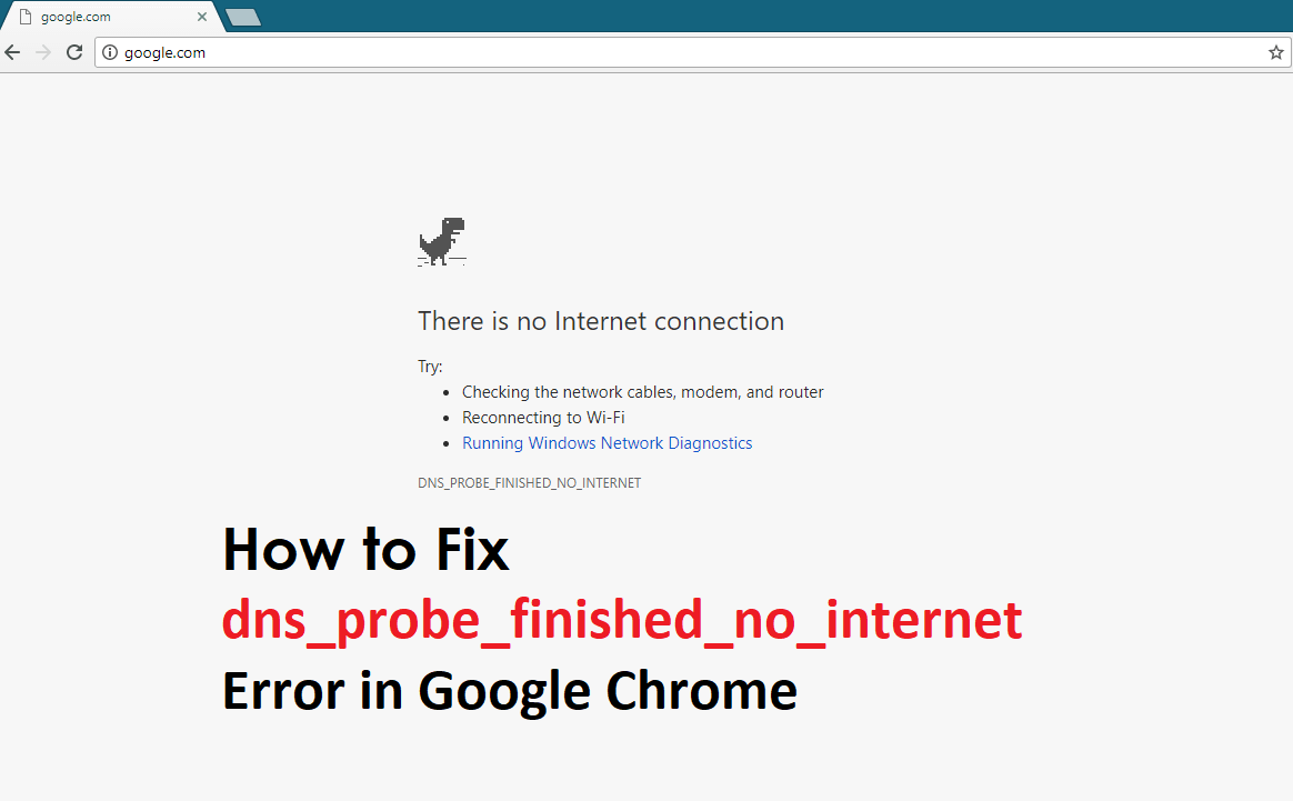 google dns dns probe finished no internet