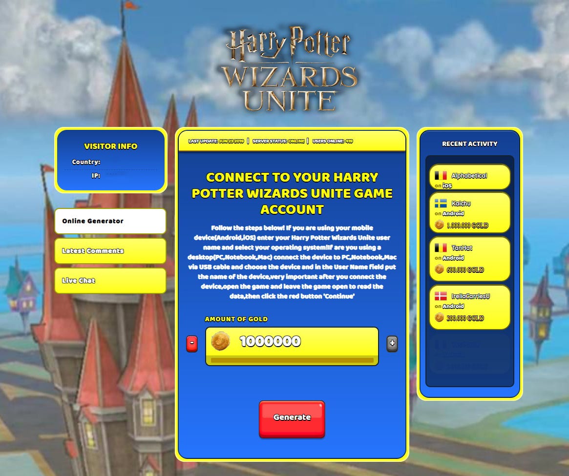 Harry Potter Wizards Unite Cheats new trick to hack gold | by Codiscover |  Medium