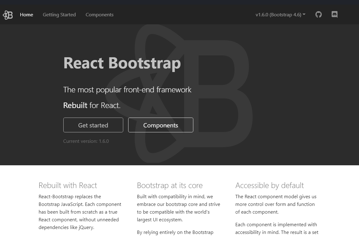 React Bootstrap Homepage