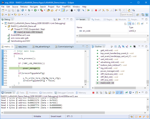 Tutorial: RAK813 LoRaWAN+BLE+GPS Sensor Node with Eclipse IDE
