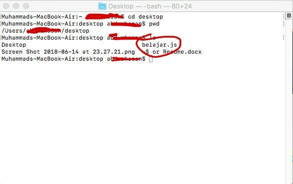 Cara menjalankan program sederhana javasctript “.js” dengan terminal | by AHasan.js | Medium