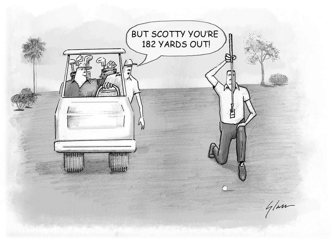 GOLFTOONS 4 — Plumb Bob from 182 Yards Out by Michael Duranko Medium