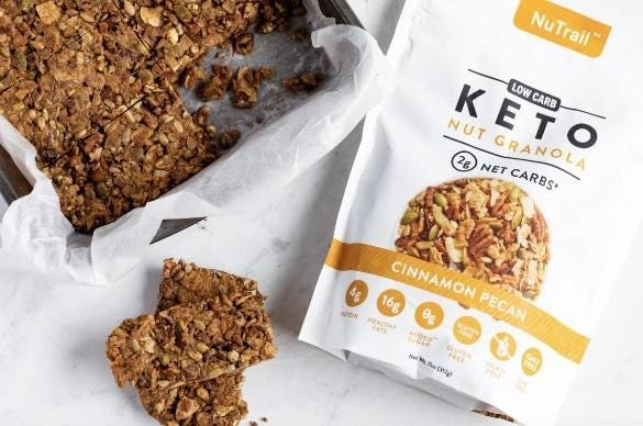 best keto diet snacks Homemade Keto Granola Bars with NuTrail Nut Granola