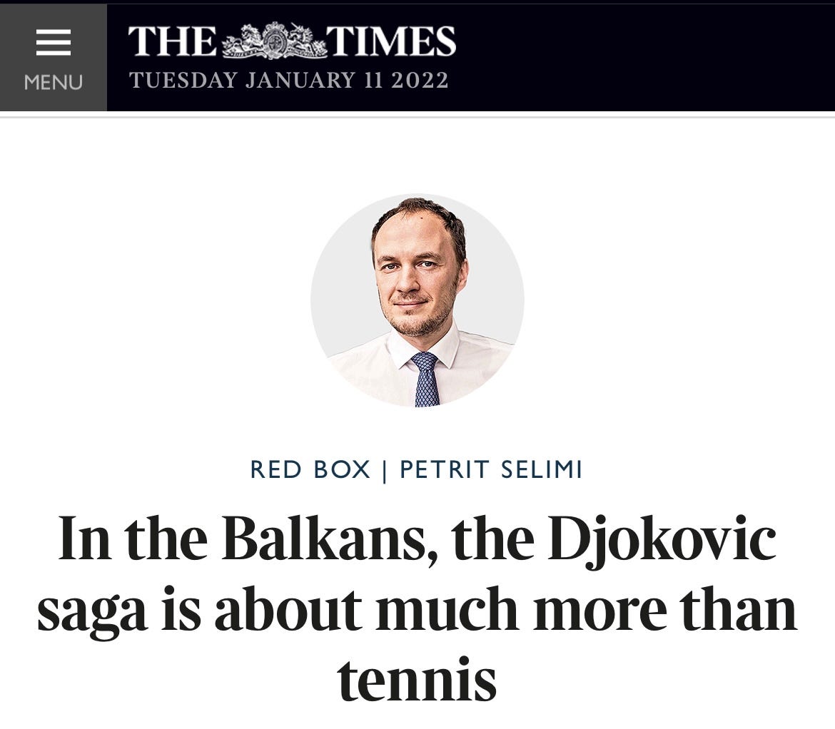 In the Balkans, the Djokovic saga is about much more than tennis | by  Petrit Selimi | Medium