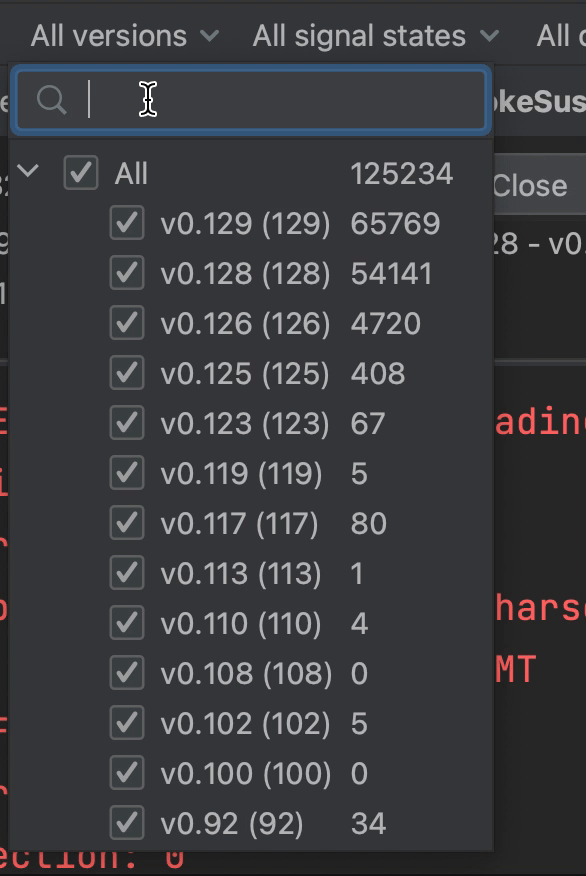 Animation illustrating the text filter in a drop down filter