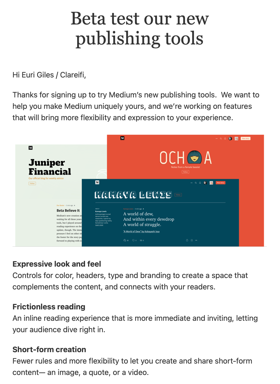 Beta Testing Medium S New Publishing Tools By Euri Giles Clareifi Clareifi Sep 2020 Medium
