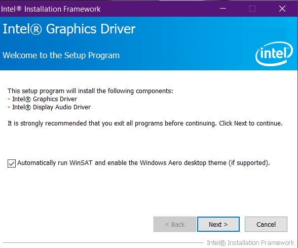 how to install intel i7 drivers