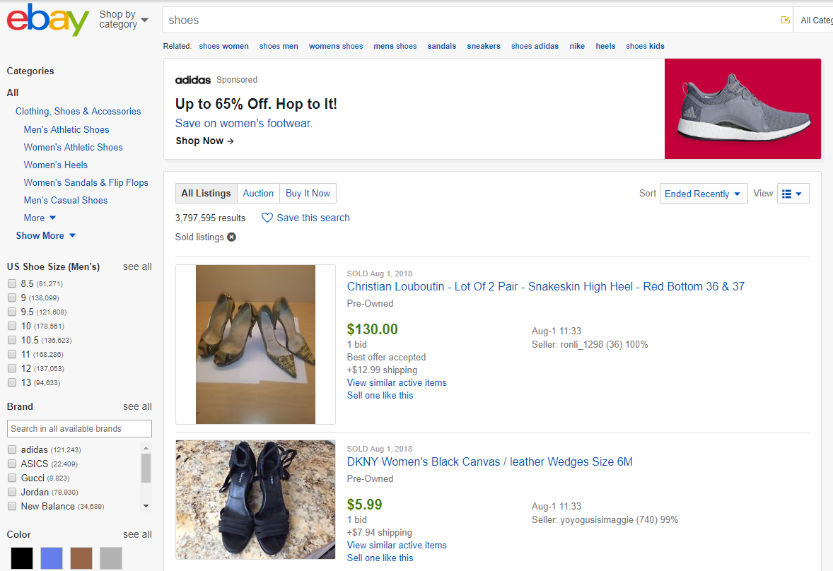 sell shoes on ebay
