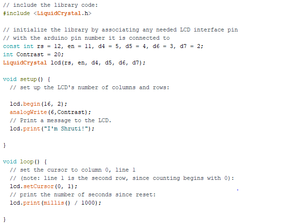 Day 7 : Blinking your name on an LCD Display using Arduino | by Shruti ...