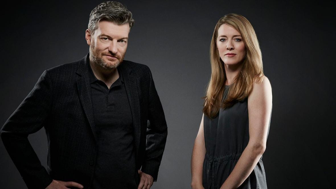 Charlie Brooker e Annabel Jones, as mentes por trás de Black Mirror