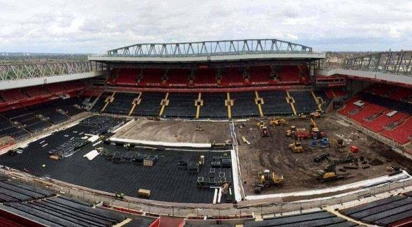In 2016, the Anfield pitch was replaced, it was last replaced in 2001