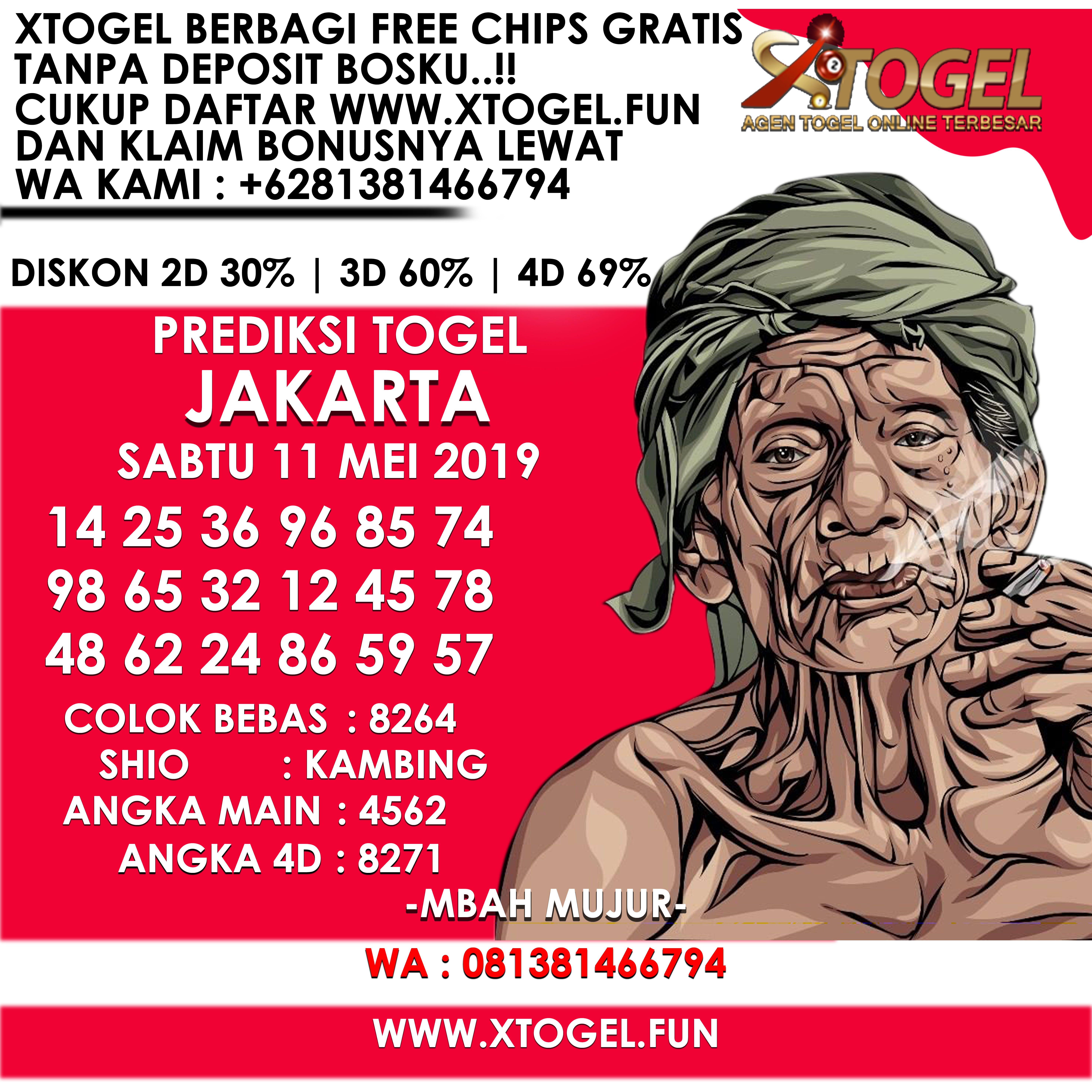 Prediksi Togel Jakarta Sabtu 11 Mei 2019 By Xtogel Official Medium