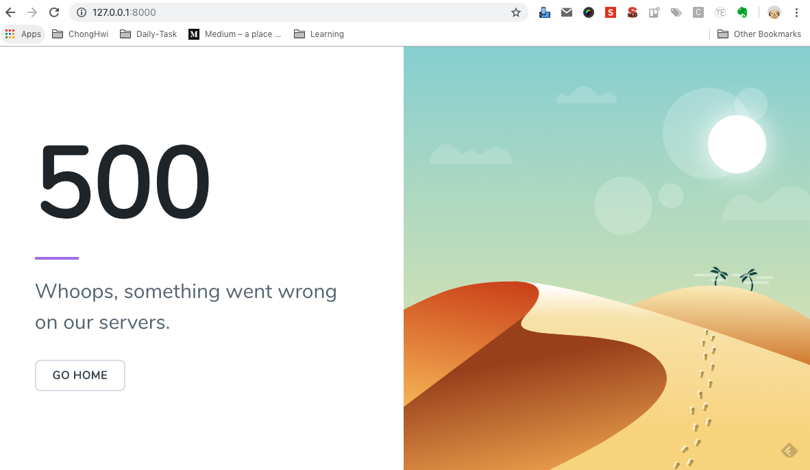 500, Laravel error [Fixed]. Whoops, something went wrong on our… | by  ChongHwi | Medium