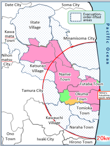 Fukushima Exclusion Zone Map