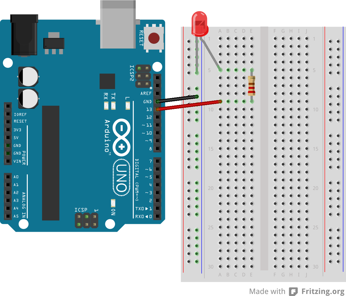 Using an Arduino to make an LED light blink can be done in less ...