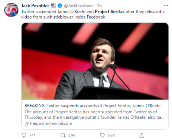 Twitter Banned Project Veritas Then Influencers Manipulated Our Perception To Make Us Feel Censored By E Rosalie The Startup Medium