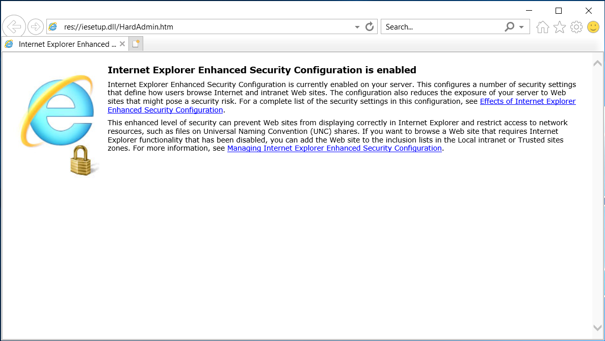 server 2016 internet explorer disable enhanced security