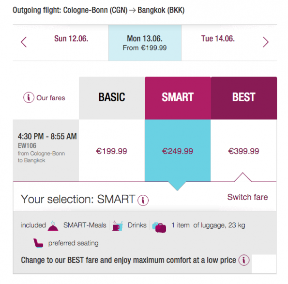 eurowings baggage fees