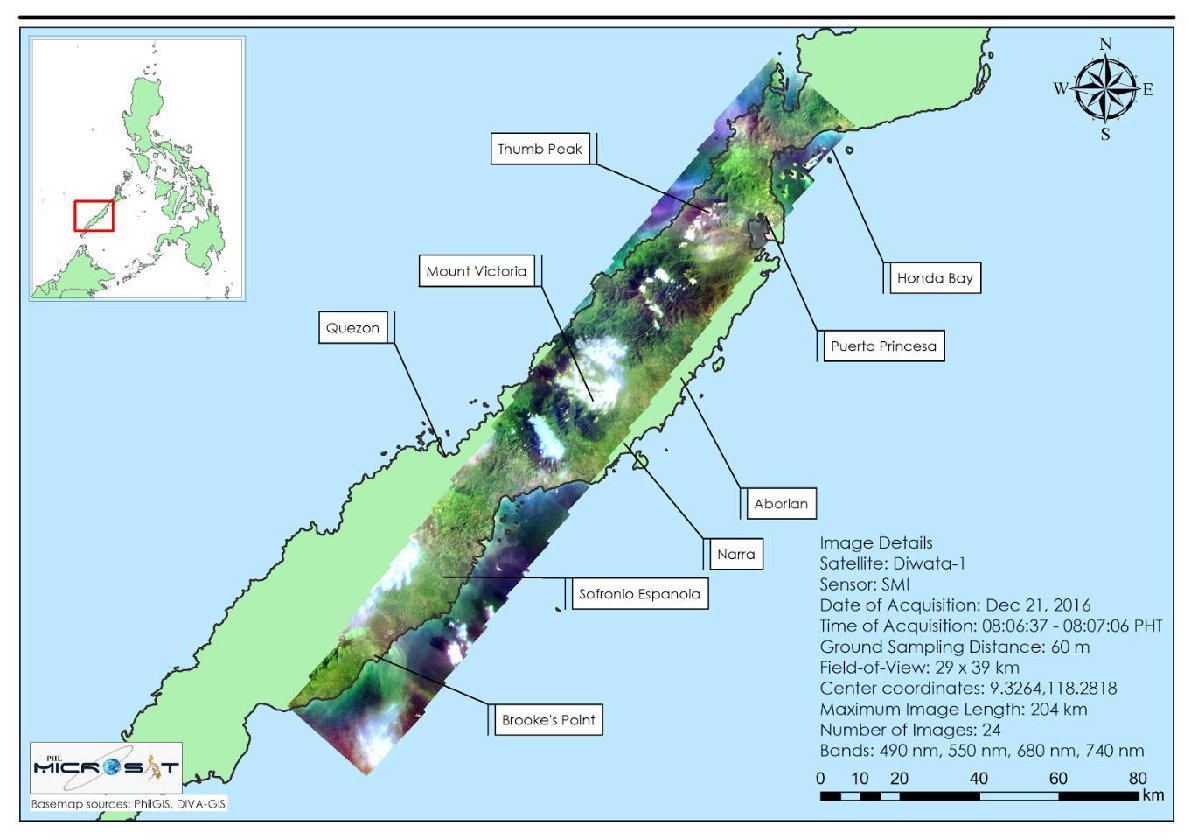 Map Of Brooke S Point Palawan Contiguous Image Of Palawan Area Captured By Diwata-1 | By Phl-Microsat |  Phl-Microsat