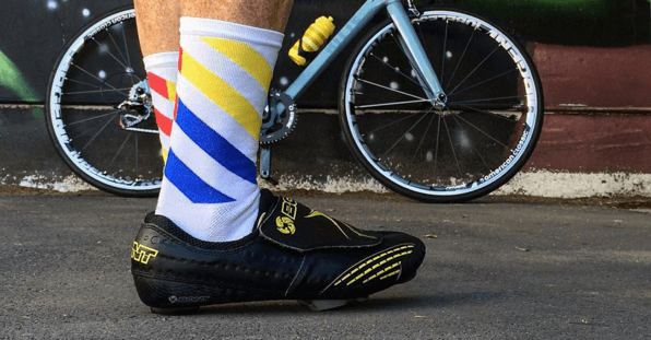 cycling black shoes white socks