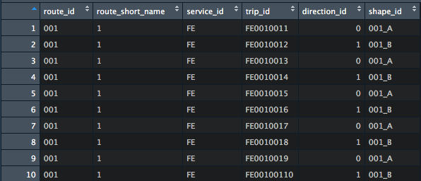 trip id gtfs