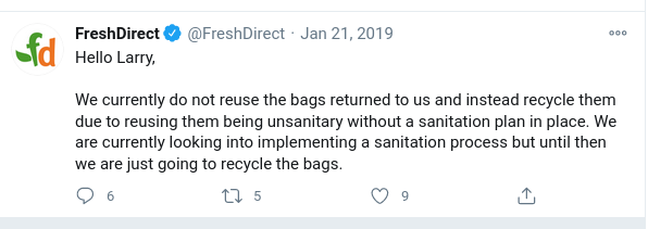 recycle freshdirect bolsas