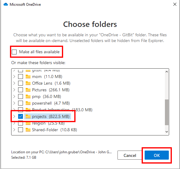 new onedrive sync client with shared folders