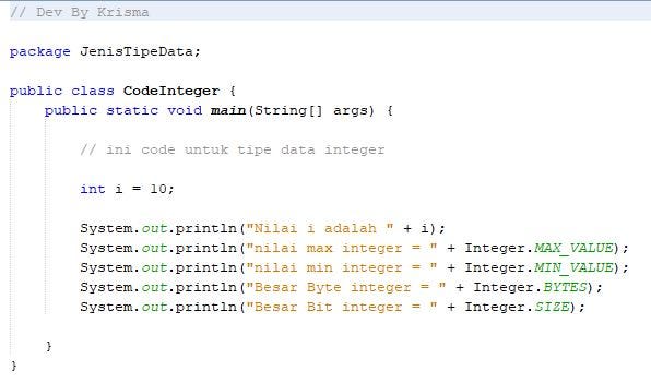 Tipe data integer