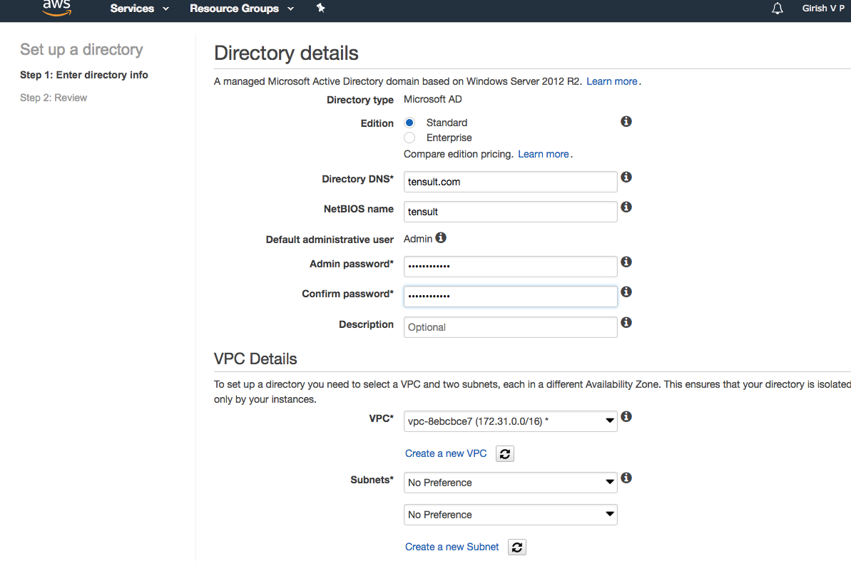 Microsoft Ad With Aws Directory Service By Girish V P Tensult Blogs Medium