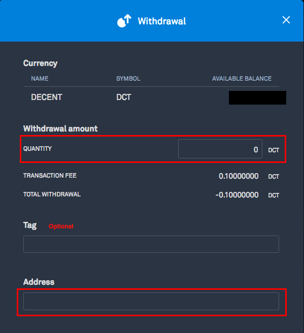 How to create a DECENT wallet a transfer DCT from Bittrex