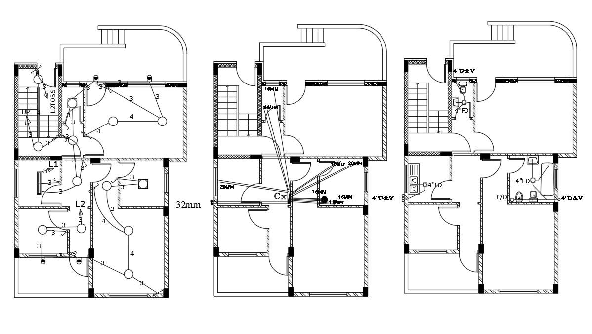 House Floor Plan With Plumbing And Electrical Layout Plan
