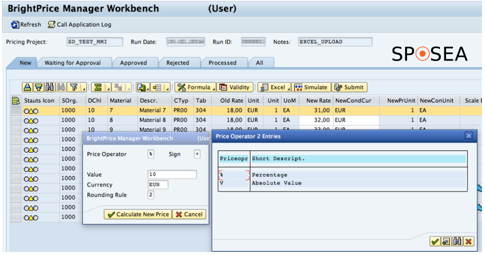 SAP interface with datagrids