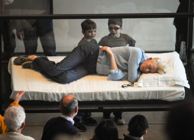 How To Not Miss Tilda Swinton Sleeping In A Glass Box At MoMA | by NYU  Local | NYU Local
