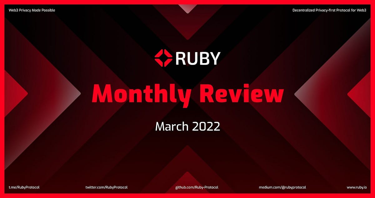 Ruby Protocol Monthly Review — March 2022