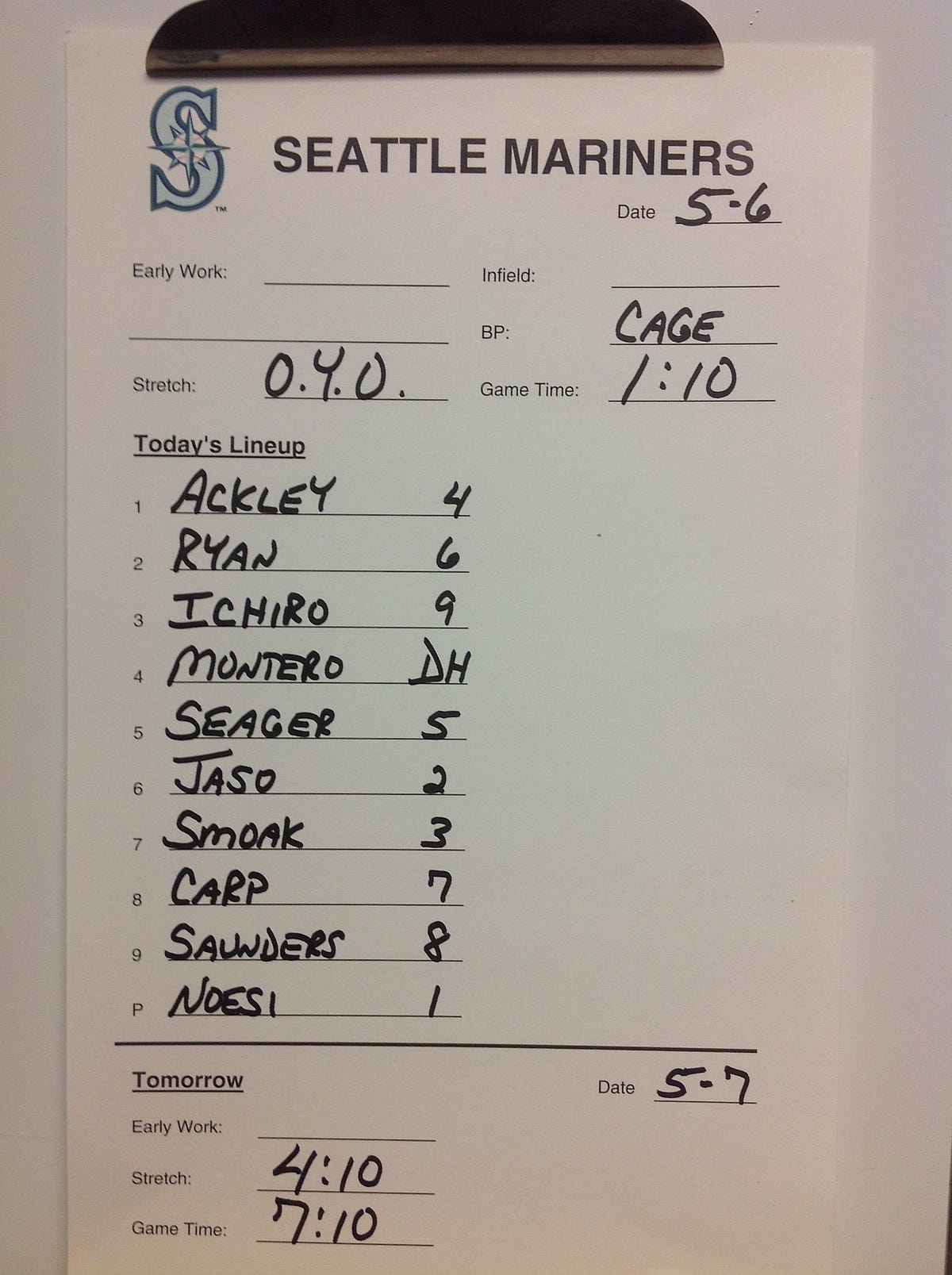 Mariners Game Central — May 6 by Mariners PR From the Corner of